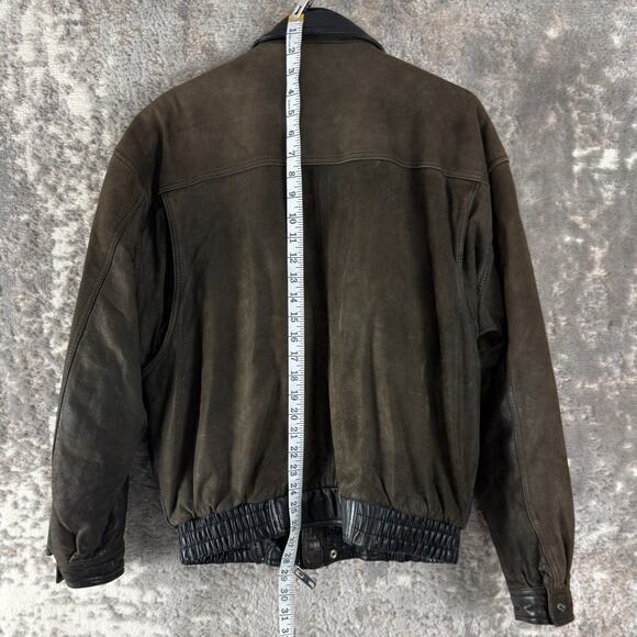 Vintage U2 Wear Me Out Size M Moto Leather Jacket Outdoor Black Brown Zip Lined - Picture 5 of 10